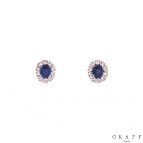 Graff White Gold Diamond And Sapphire Earrings